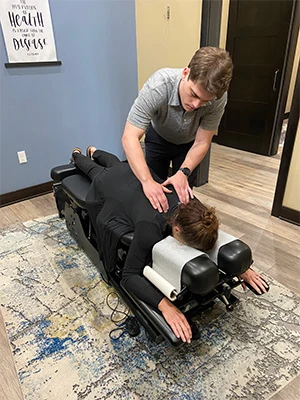 Chiropractor Shawano WI Aeric Berner Adjusting Patient